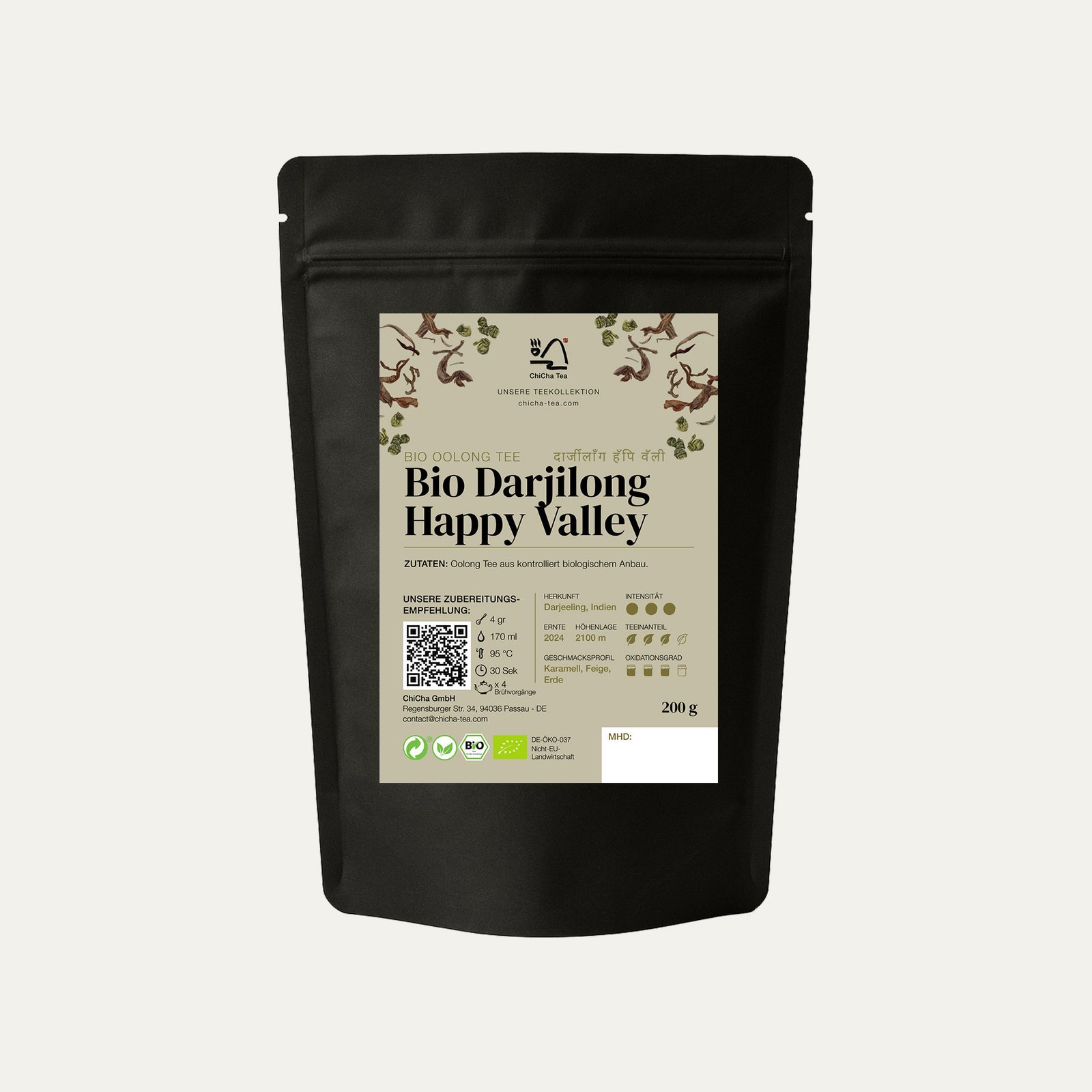 200 g ChiCha Bio Darjilong Happy Valley im Papierbeutel
